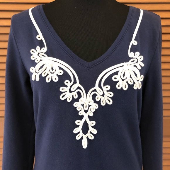 Lilly Pulitzer Daylin Navy blue sweatshirt dress M - Picture 5 of 13